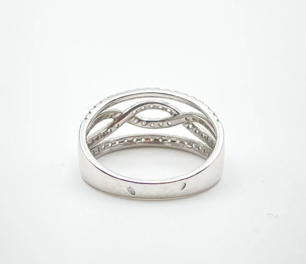 Bague bandeau Or blanc Diamants