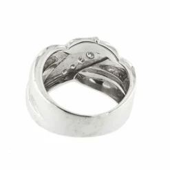 Bague bandeau or blanc diamants