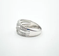 Bague bandeau Or blanc Diamants