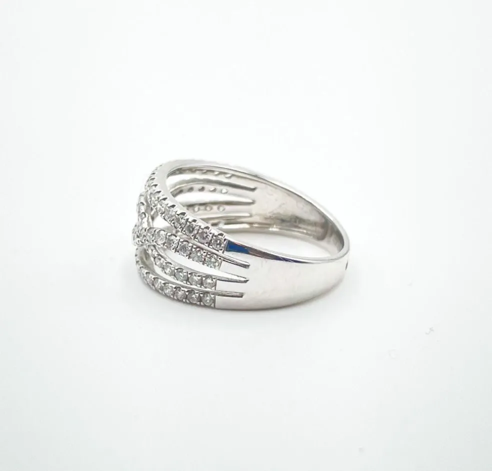 Bague bandeau Or blanc Diamants