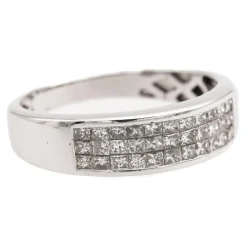 Bague Bandeau Or blanc Diamant