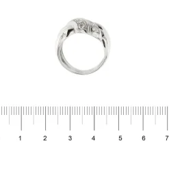 Bague bandeau or blanc diamants