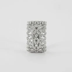 Bague bandeau or blanc et diamants