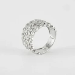 Bague bandeau or blanc et diamants