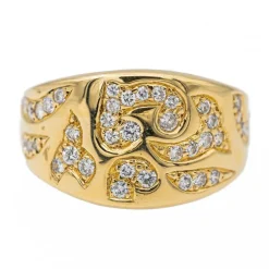 Bague Bandeau Or jaune Diamant