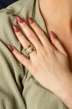 Bague Bandeau Or jaune Diamant