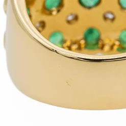 Bague Bandeau Or jaune Emeraude