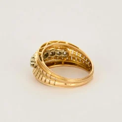 Bague bandeau or jaune et diamants