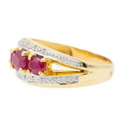 Bague Bandeau Or jaune Rubis