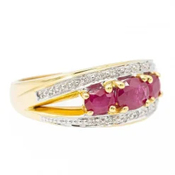 Bague Bandeau Or jaune Rubis