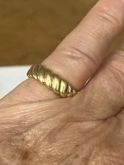 Bague Bandeau Or Jaune Tressé