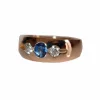 Bague Bandeau Or Rose Saphir Et Diamants