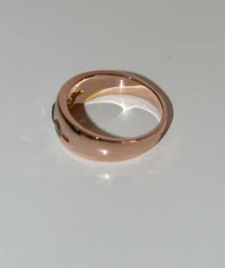 Bague Bandeau Or Rose Saphir Et Diamants
