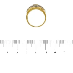 Bague bandeau rubis diamants