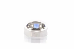 Bague bandeau saphir et diamants en platine