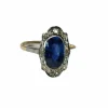 Bague Belle Epoque saphir naturel non chauffé