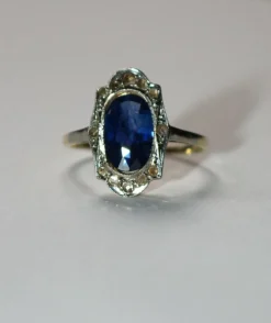 Bague Belle Epoque saphir naturel non chauffé