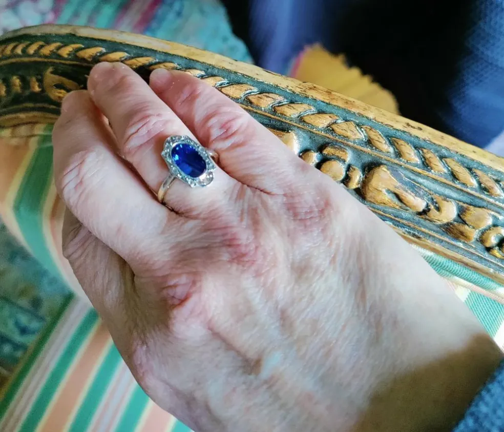 Bague Belle Epoque saphir naturel non chauffé