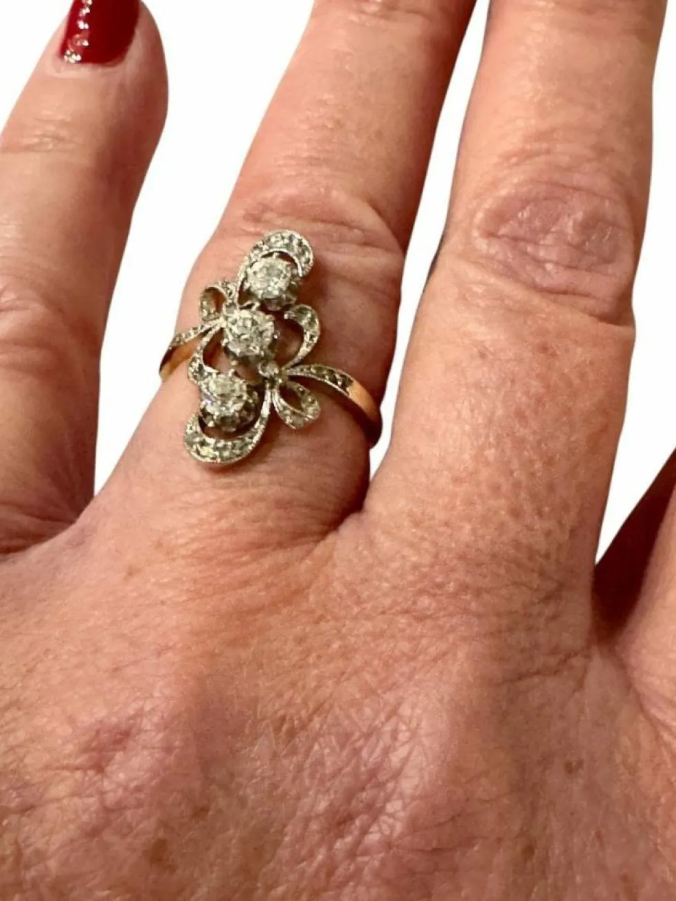 Bague Belle Époque or et diamants