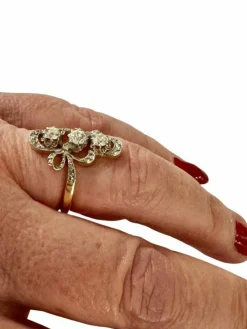 Bague Belle Époque or et diamants