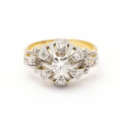 Bague Belle Époque Or jaune Platine Diamants