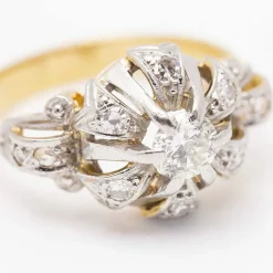 Bague Belle Époque Or jaune Platine Diamants