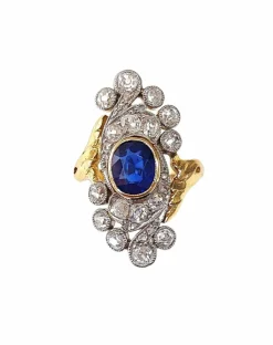 Bague BELLE ÉPOQUE saphir et diamants