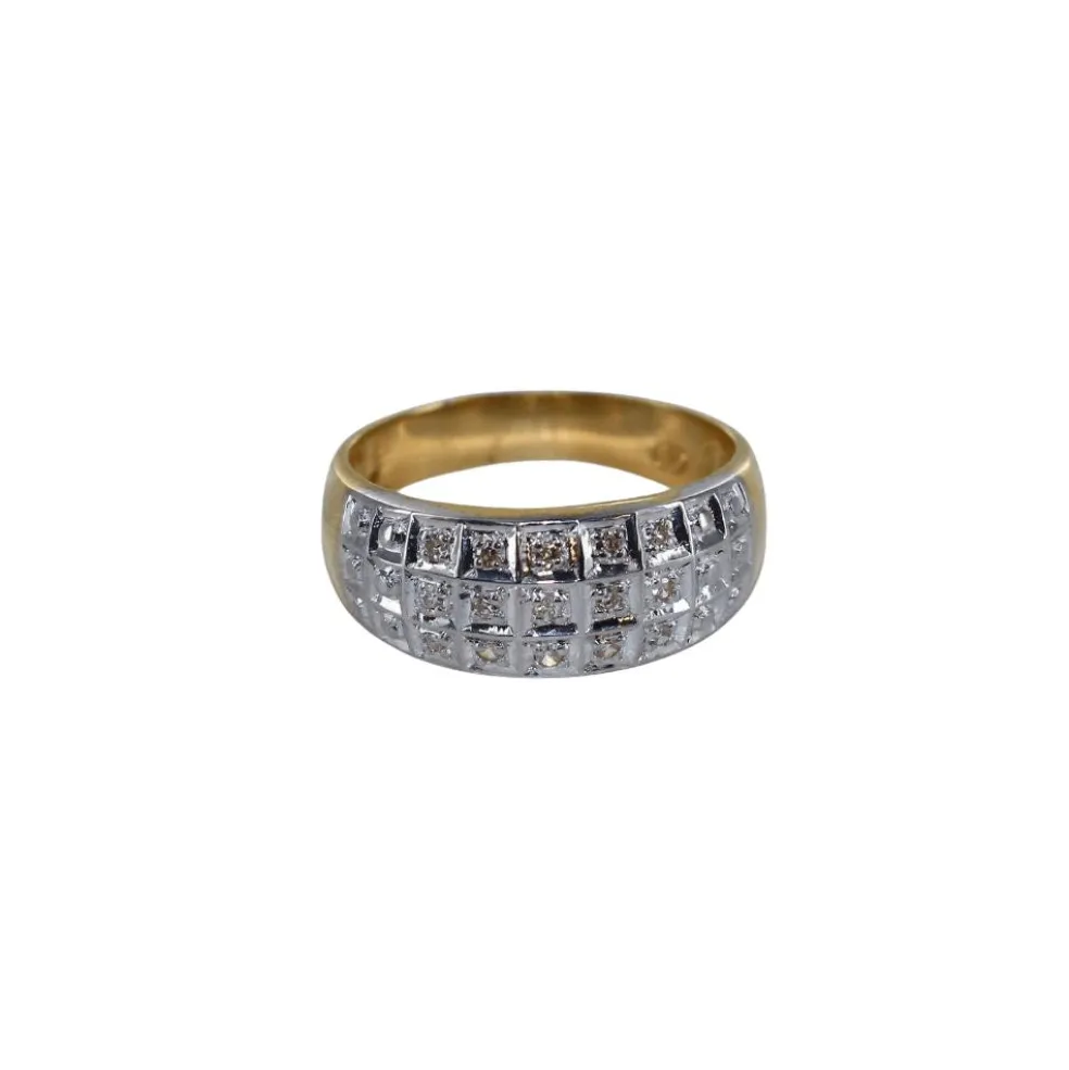 Bague bicolore 3 rangs de diamants