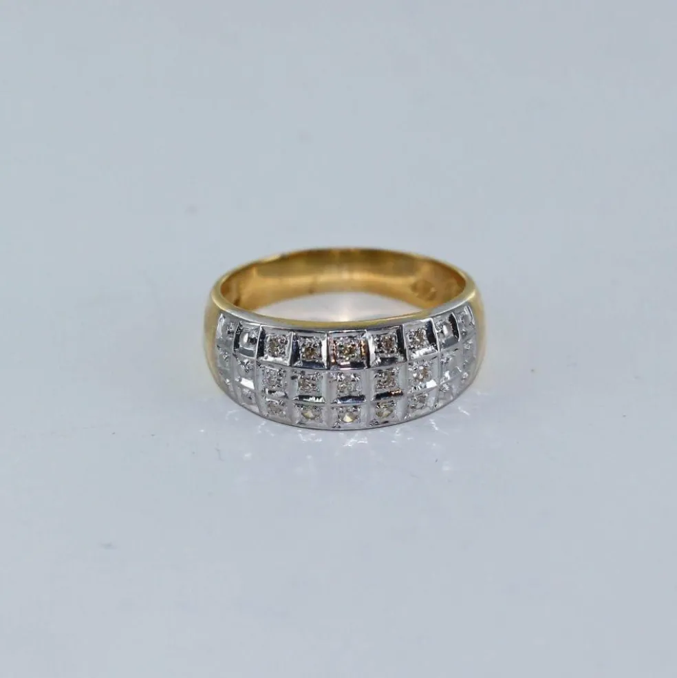 Bague bicolore 3 rangs de diamants