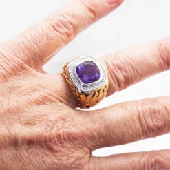 Bague bicolore AMÉTHYSTE avec diamants