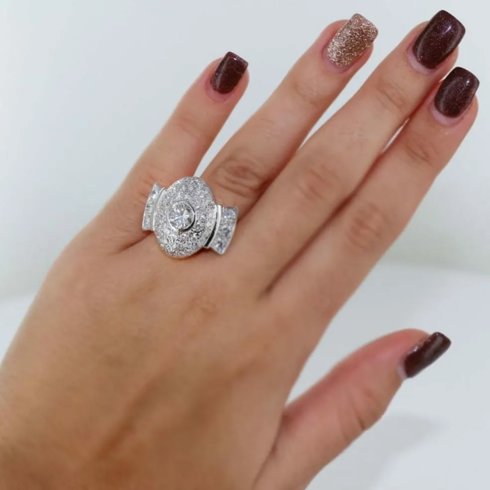 Bague bicolore Art Déco Diamants