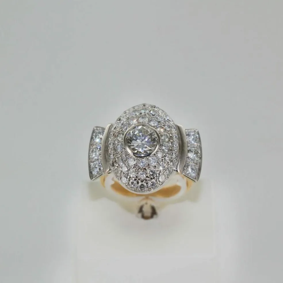 Bague bicolore Art Déco Diamants