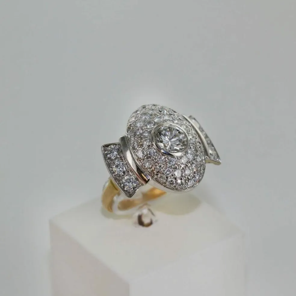 Bague bicolore Art Déco Diamants