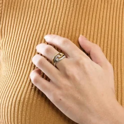 Bague bicolore diamants