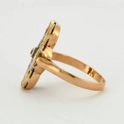 Bague Bicolore Motif Polylobé Diamants