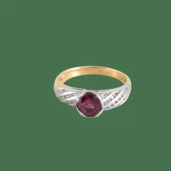 Bague bicolore Rubis et pavage Diamants