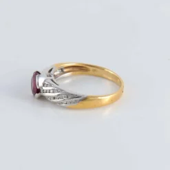 Bague bicolore Rubis et pavage Diamants