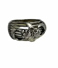 Bague bombée "mille fili" avec diamants, années 1950