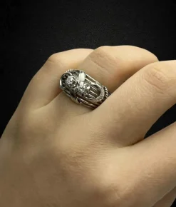 Bague bombée "mille fili" avec diamants, années 1950