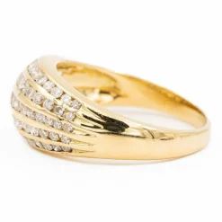 Bague Bombée Or jaune Diamant