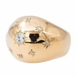 Bague Bombée Or rose Diamant