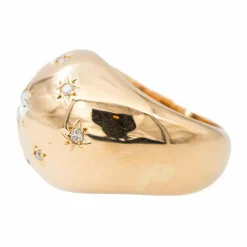 Bague Bombée Or rose Diamant