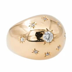 Bague Bombée Or rose Diamant