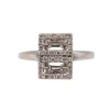 Bague boucle d'oreille diamant style Art déco
