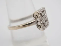 Bague boucle d'oreille diamant style Art déco
