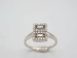 Bague boucle d'oreille diamant style Art déco