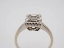 Bague boucle d'oreille diamant style Art déco