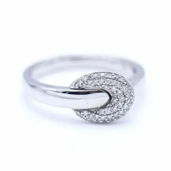 Bague Boucle en Or Blanc et Diamants