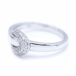 Bague Boucle en Or Blanc et Diamants