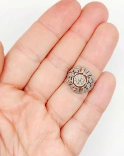 Bague boule Art Déco or blanc, diamant taille rose (circa 1920)